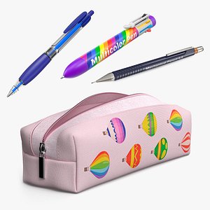 Pencil Case with Office Supplies  Collection