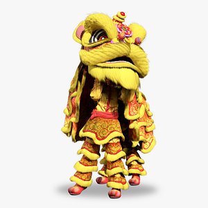 Lion Dance Lunar New Year 3D