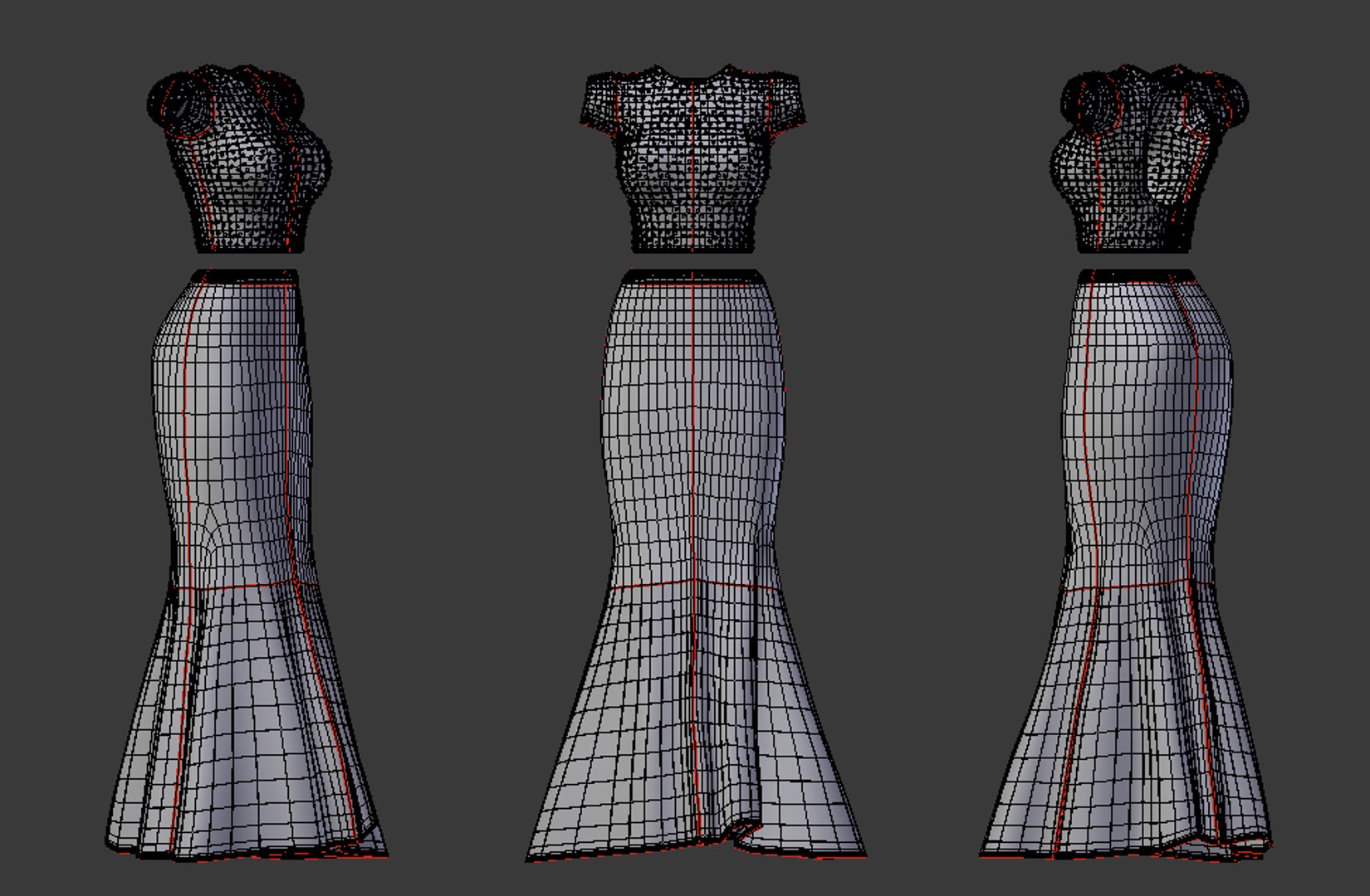 Mermaid Dress Model - TurboSquid 1427082