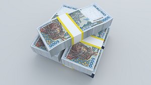 West African States P213Bk 5000 Francs 2001 Banknote 3D Model 3D
