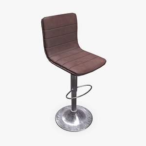 3D Bar Stool1 Low-poly PBR