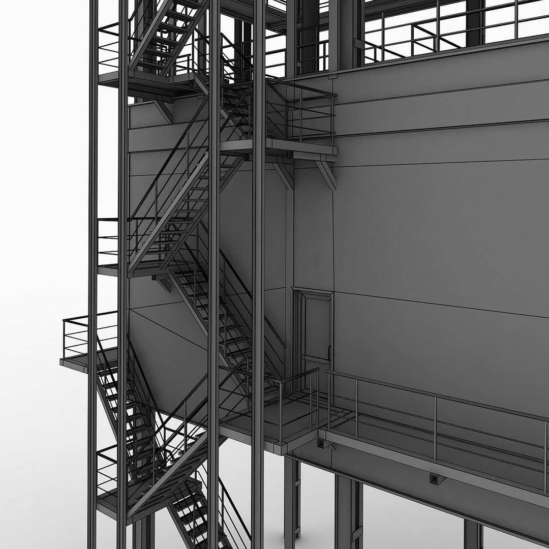 3d Model Industrial Loading Silo 02