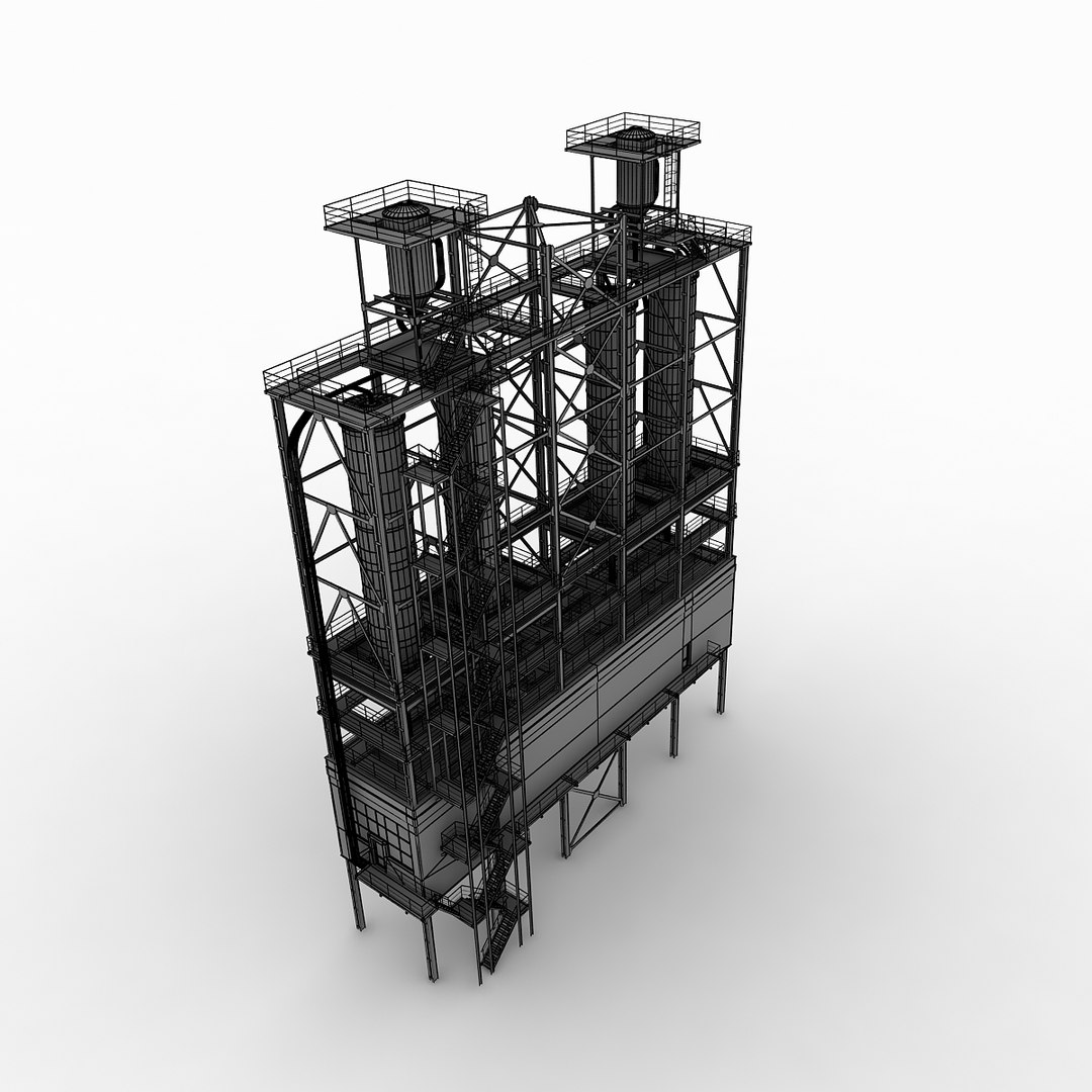3d Model Industrial Loading Silo 02