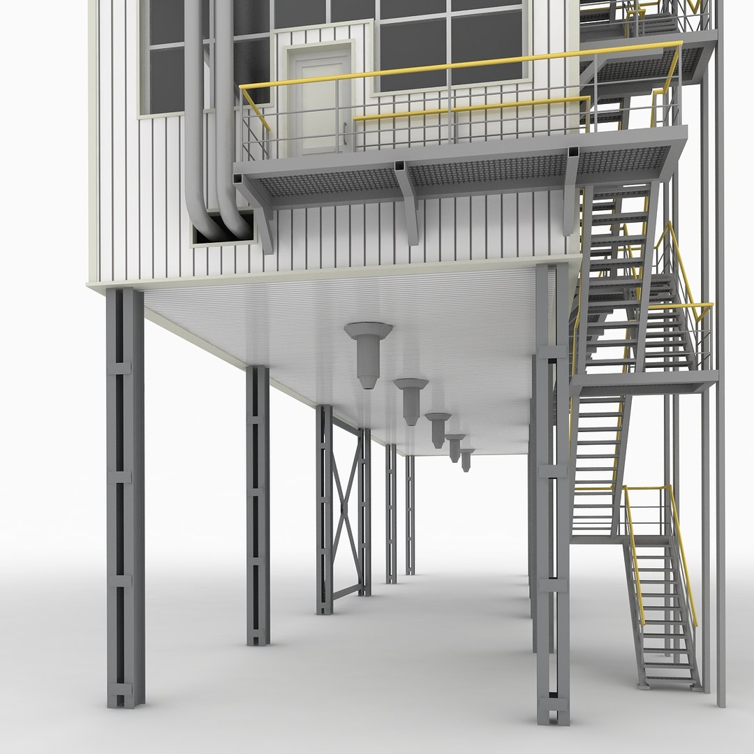 3d Model Industrial Loading Silo 02