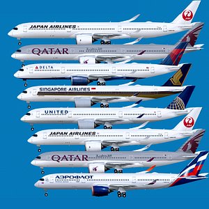 Airbus A350-900 / A350-1000 Base + 8 Liveries