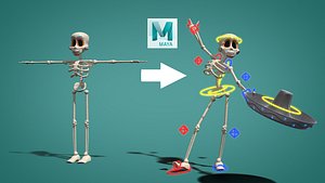 2018 skeleton bones rigged 3D model