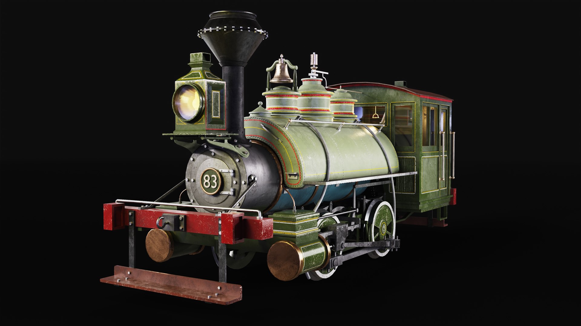High Detail Vintage Steam Locomotive 3D Model PBR Game Ready 3D Model ...