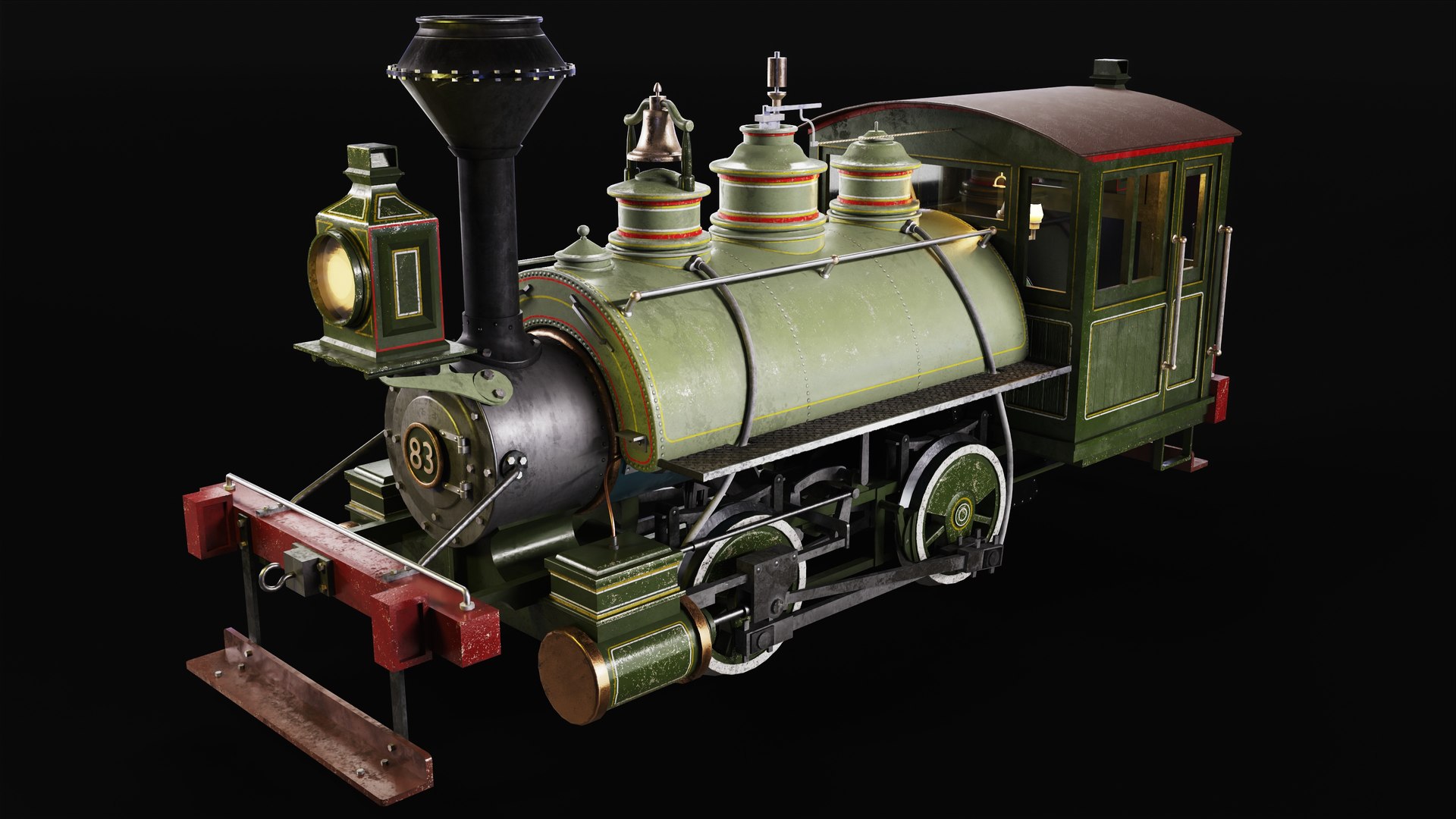 High Detail Vintage Steam Locomotive 3D Model PBR Game Ready 3D Model ...