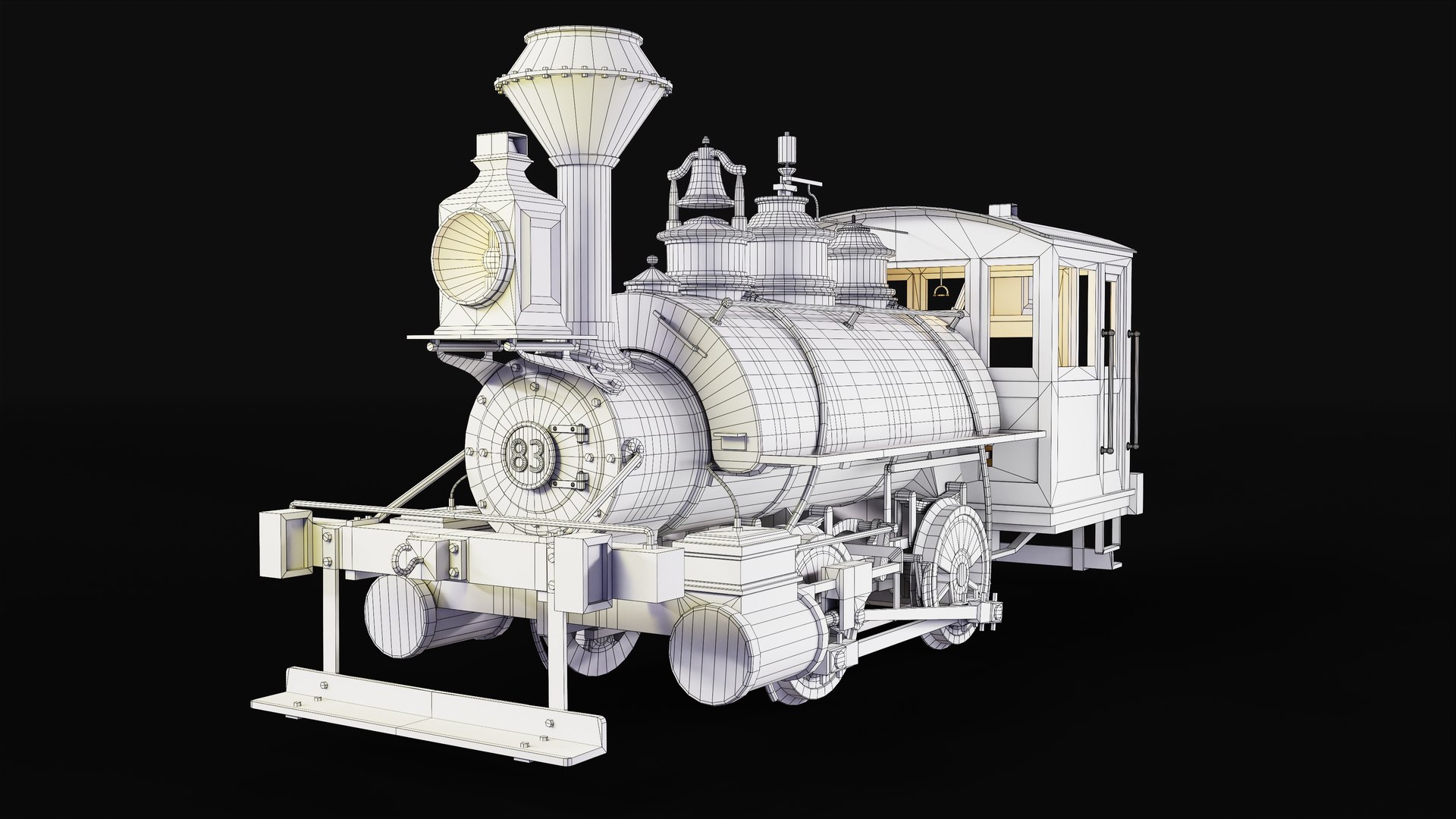High Detail Vintage Steam Locomotive 3D Model PBR Game Ready 3D Model ...