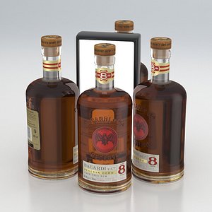 3D alcohol bottle rum