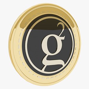 3D Groesticoin Cryptocurrency Gold Coin model