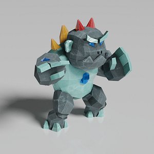 stone monster golem 3D model