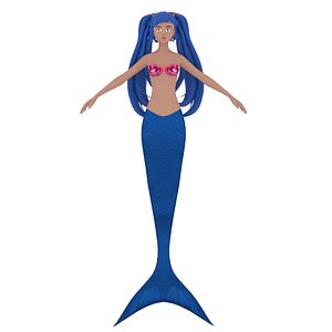 cartoon mermaid 3D model