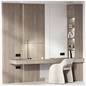Home office workplace kit Minimal modern furniture model