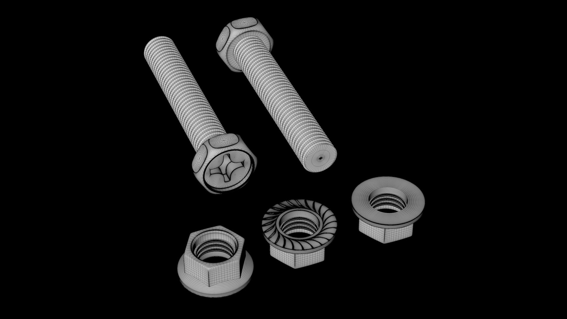 3D Model M8 Screw Bolt With Nut - TurboSquid 1900437