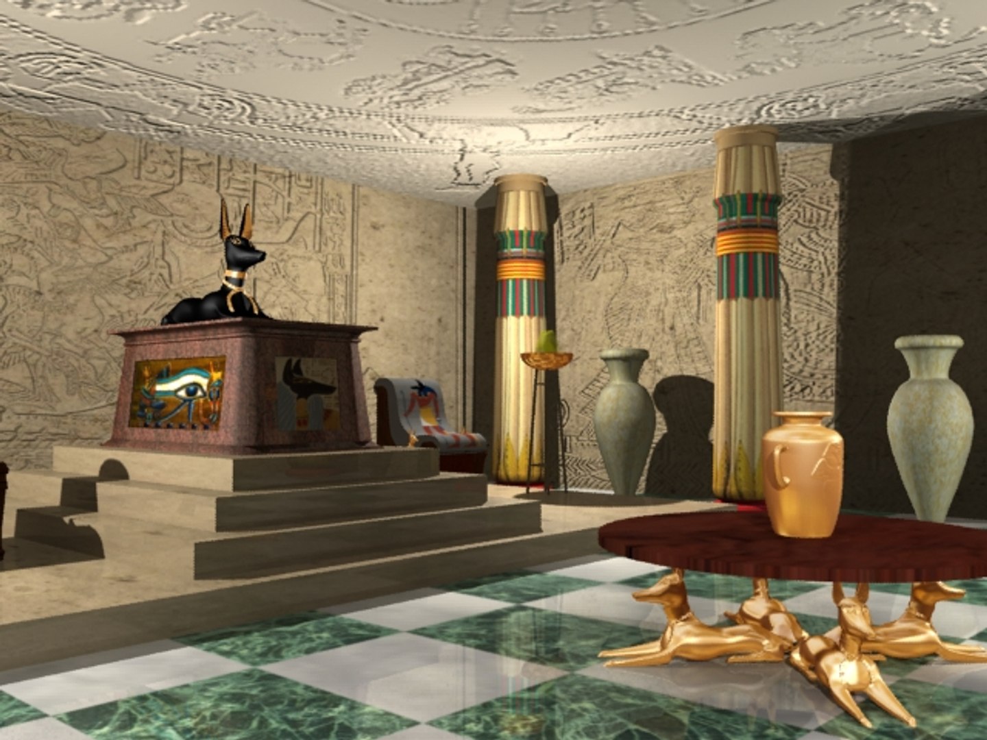 3d Ancient Egyptian Scene Temple