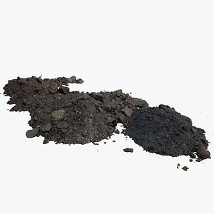 Piles of dark construction gardening soil mud land earth dirt heap pile