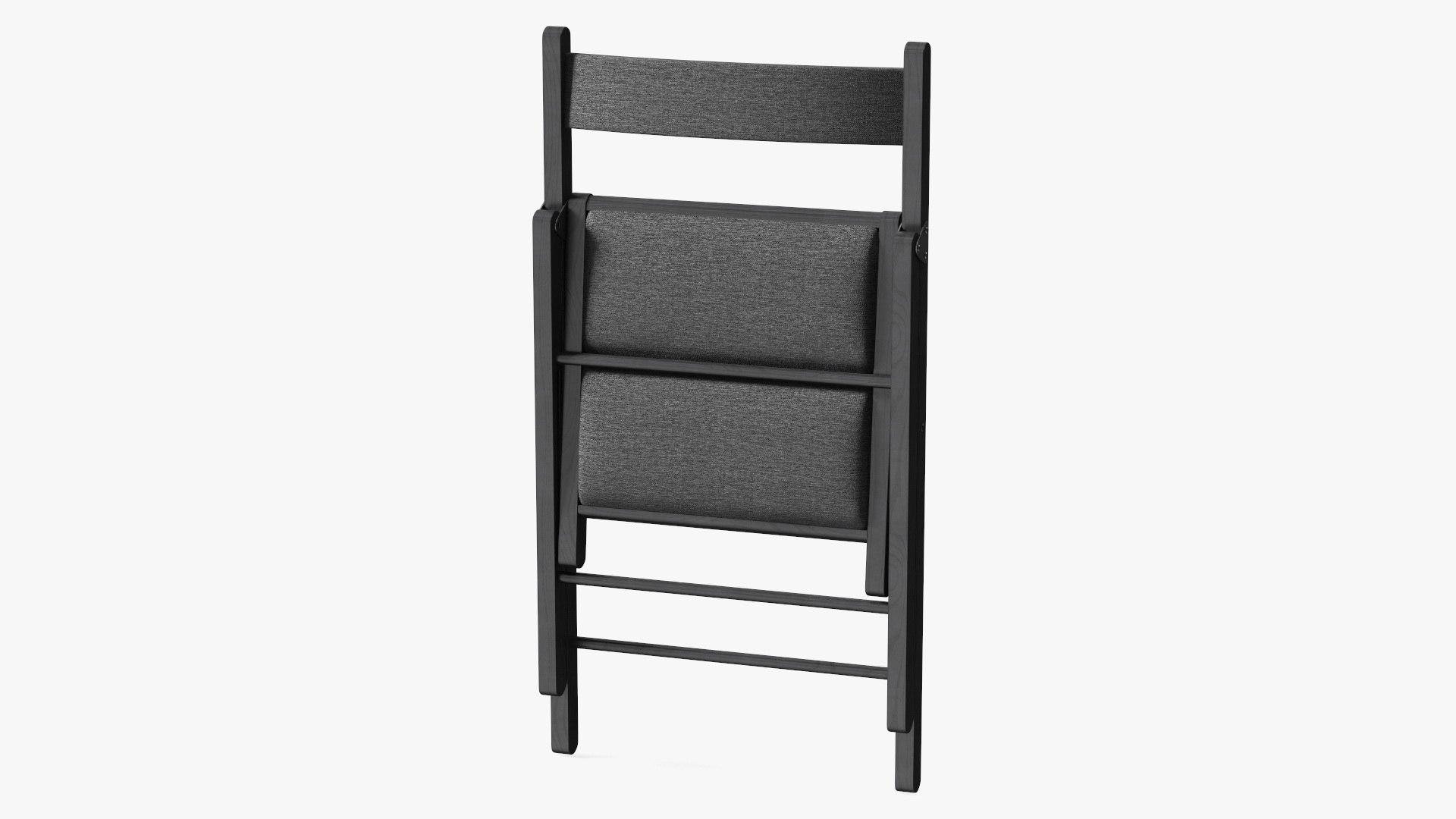 Soft Seat Folding Chair Black Closed 3D model preview