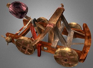 3D weaponry catapult projectile model