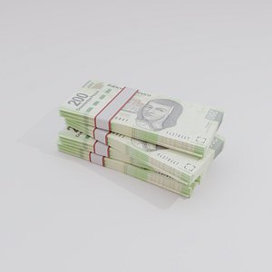 3D 200 Mexican Peso Currency model