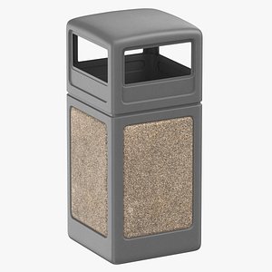Outdoor Trash Receptacle Square Clean and Dirty
