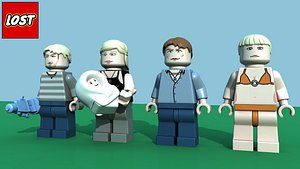 3d model lego lost character pack
