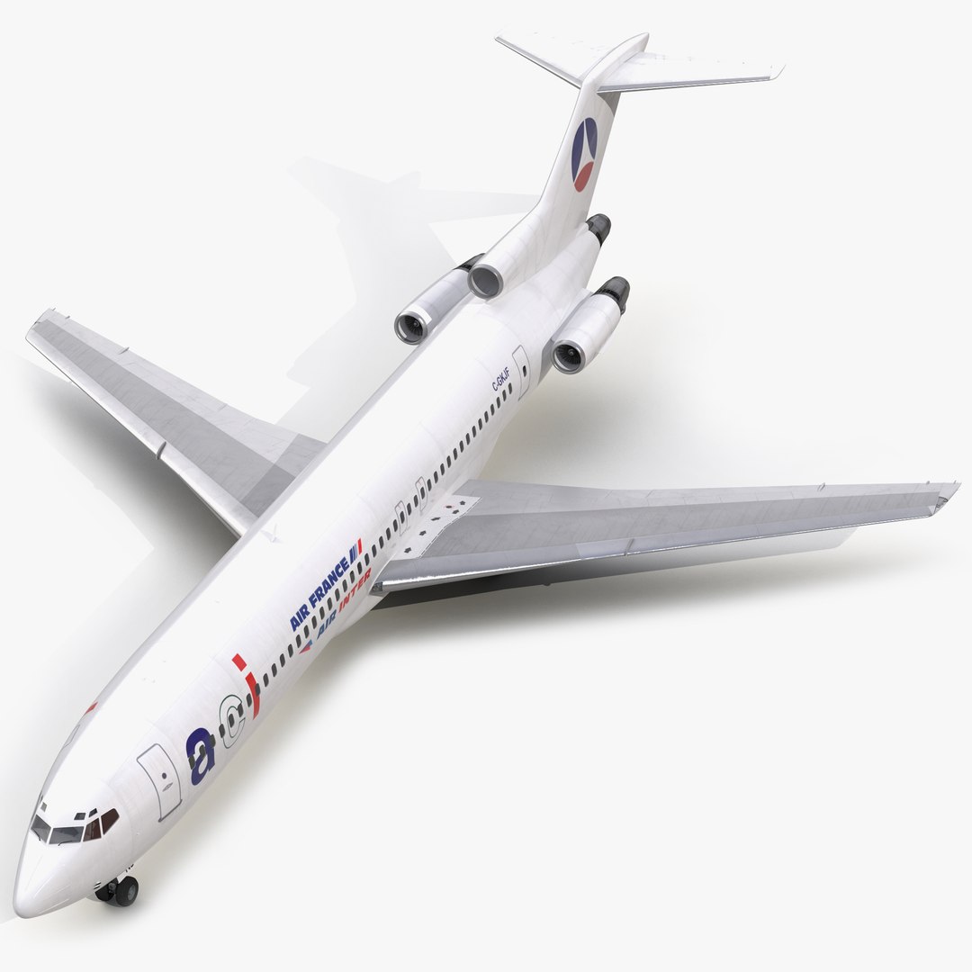 Boeing 727-200 Air France 3D model preview