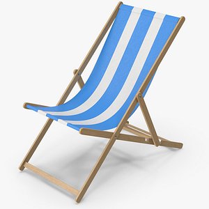3D Blue Beach Chair model