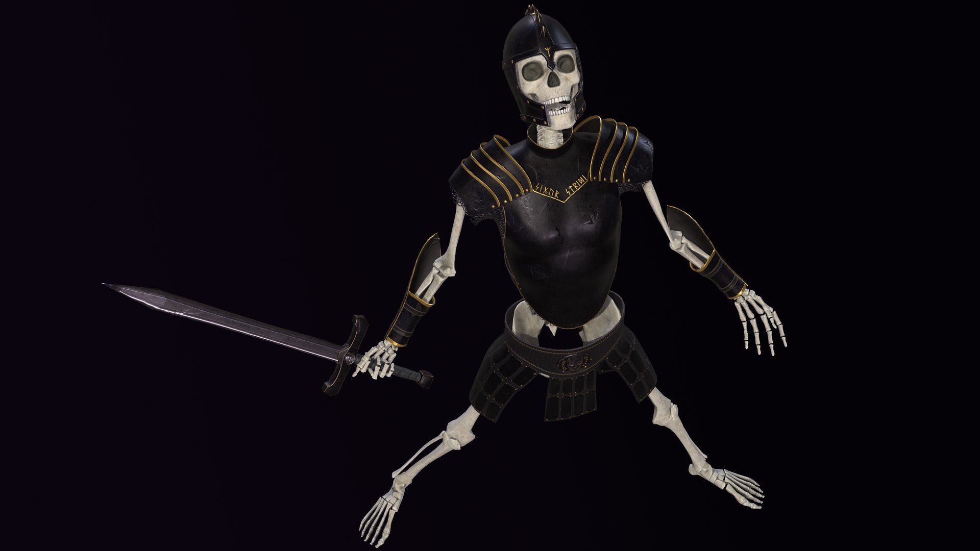3D Model Skeleton Dark Warrior - TurboSquid 2052407