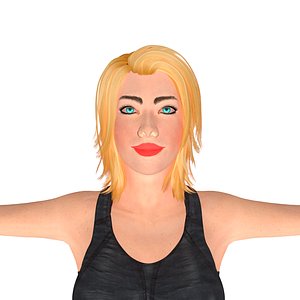 3d beauty girl ashley rigged model