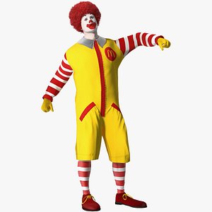 Ronald McDonald Clown Fur for Maya Rigged