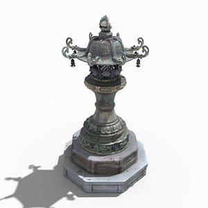 3D Japanese Bronze Lantern