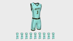 3D Basketball Fantasy Team Jackals Uniform - Character Design model