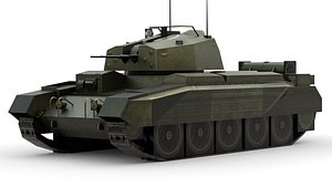 3D model Crusader III AA Mark II - WWII British Tank 3D Model Low-poly 3D model