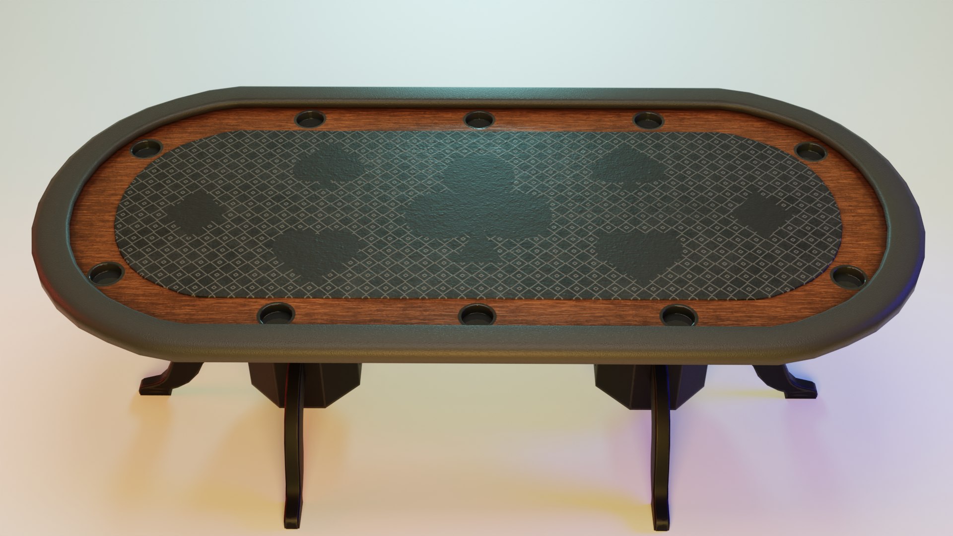 3D Model Oval Poker Table TurboSquid 1677952