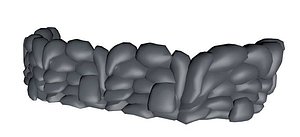3d model sandbag wall