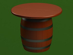 3D model Wooden Barrel Table