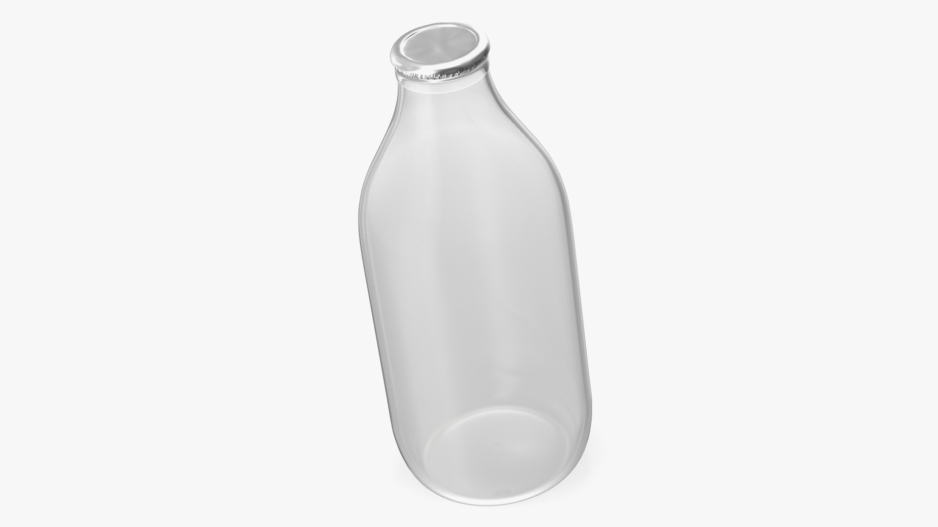 Glass Bottle One Pint with Foil Top 3D model preview