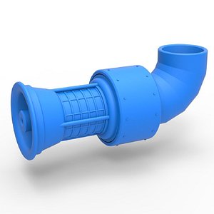 3D Diecast Jet engine 7 Scale 1 to 25 model