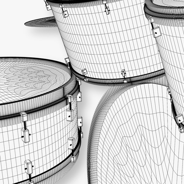 simple drum kit c4d