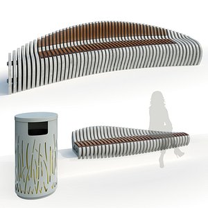 Stylish parametric bench 2 options 3D model