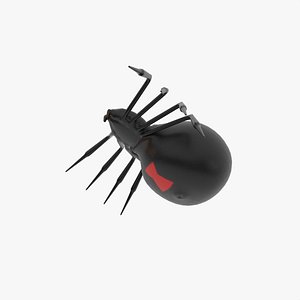 3D model Low Poly Rigged Black Widow Spider