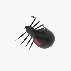 Low Poly Rigged Black Widow Spider