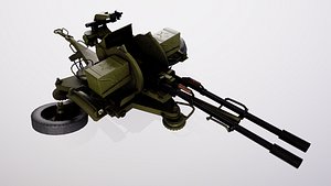 23mm twin anti-aircraft gun ZU 23 3D model
