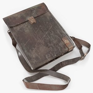 Vintage Historical Leather Crossbody Bag Dirty Surface Brown