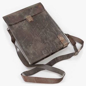 Vintage Historical Leather Crossbody Bag Dirty Surface Brown