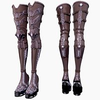 Stylized Cyberpunk Thigh High Heel Boots