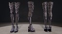 Stylized Cyberpunk Thigh High Heel Boots