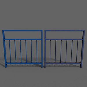 3D PBR Pedestrian Guard Rail Blue V4