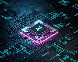 Artificial Intelligence AI Chip Computer Processor 3D model